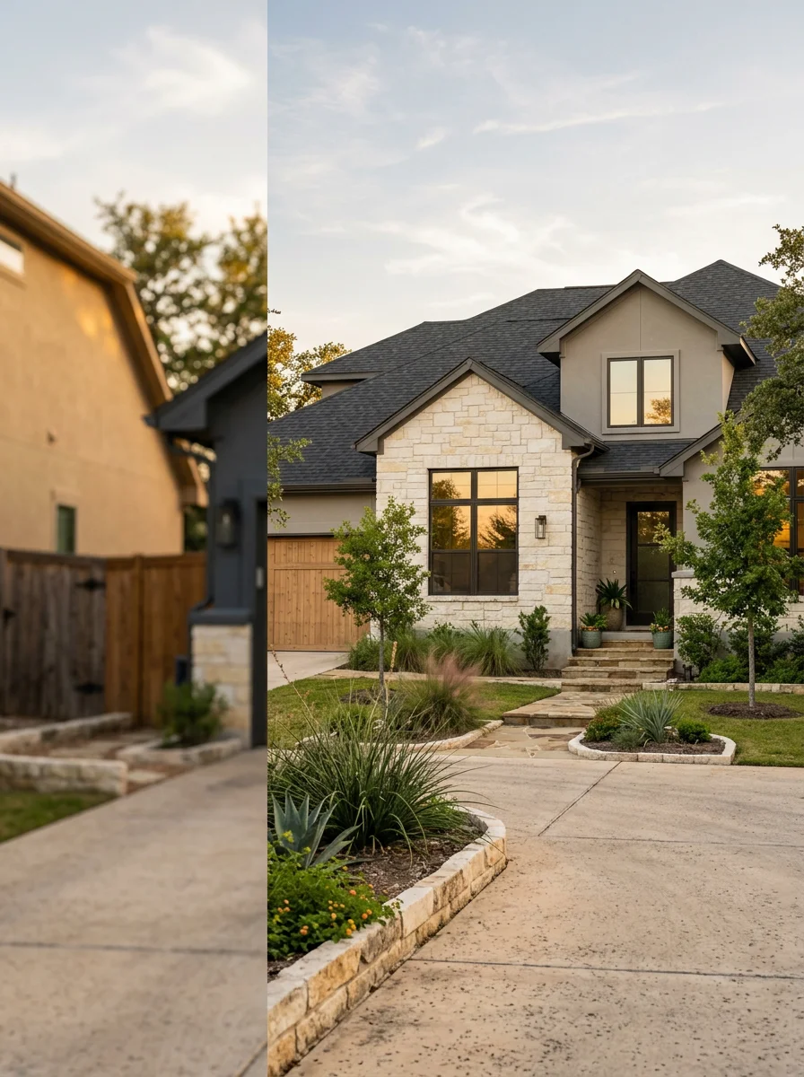 Steiner Ranch home exterior showing contemporary construction quality and community-standard finishing.